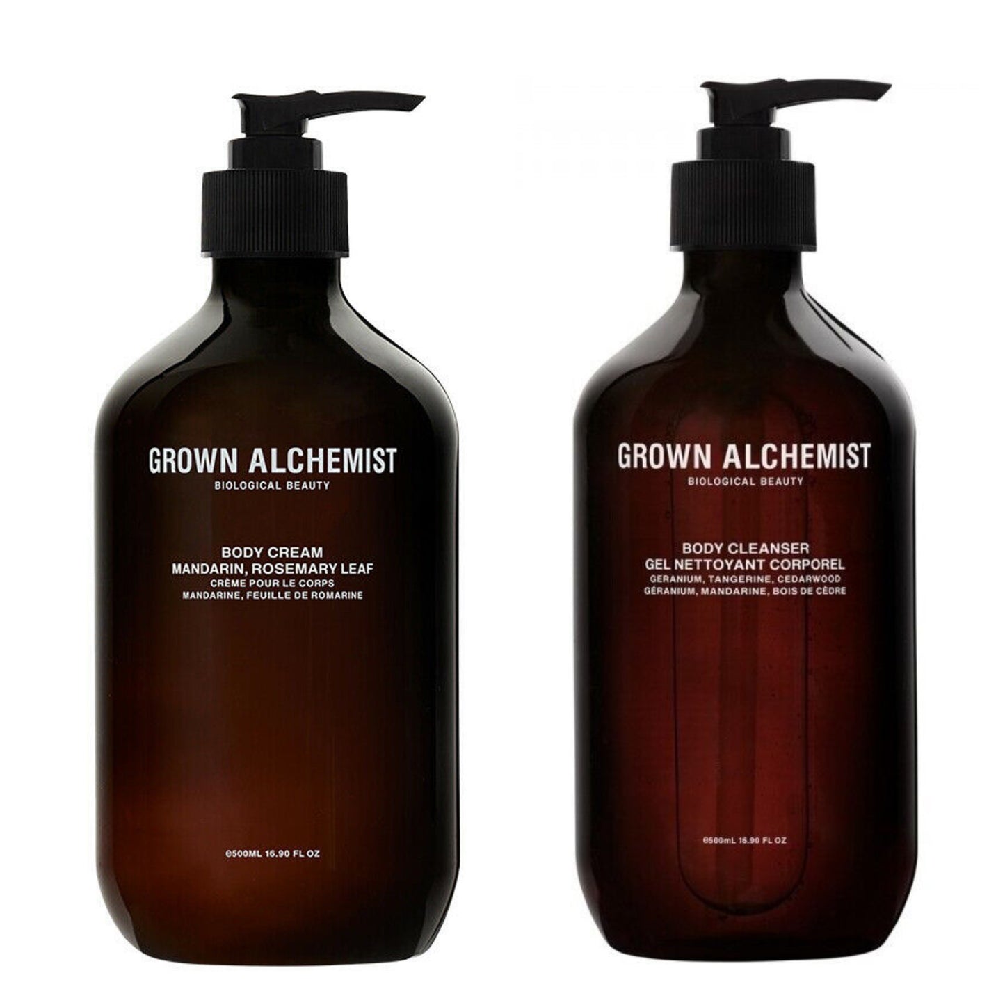 Grown Alchemist Damask Rose Body Cleanser & Cream Bundle (500ml each)