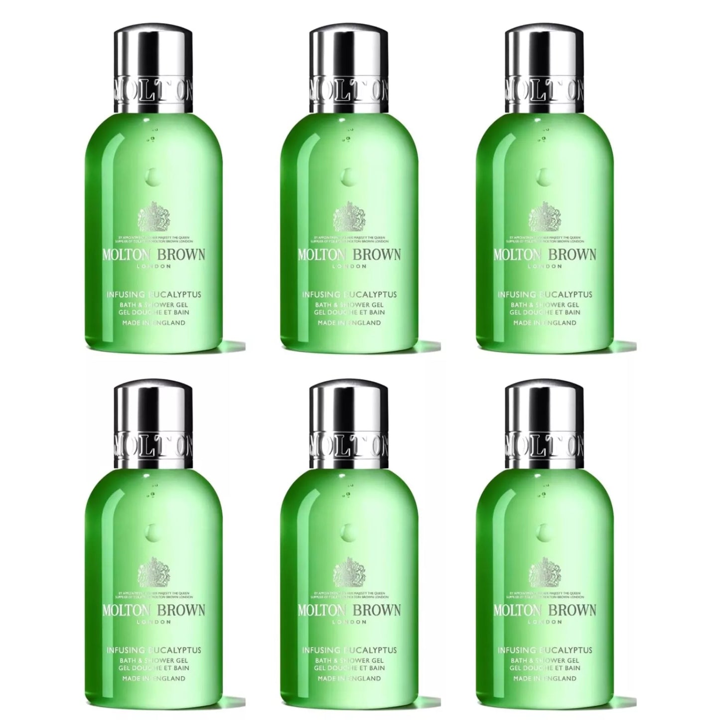 Molton Brown Eucalyptus Bath & Shower Gel 3.3oz Set of 6 New