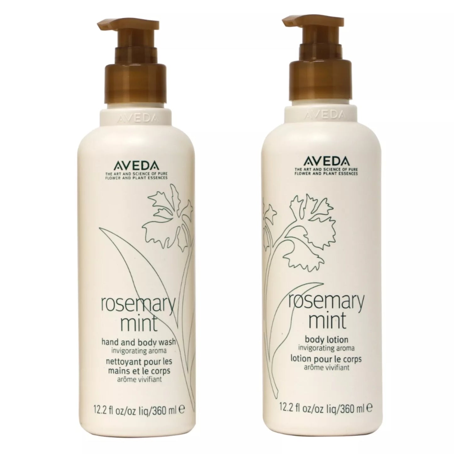 Aveda Rosemary Mint Body Wash & Body Lotion Set Brand New