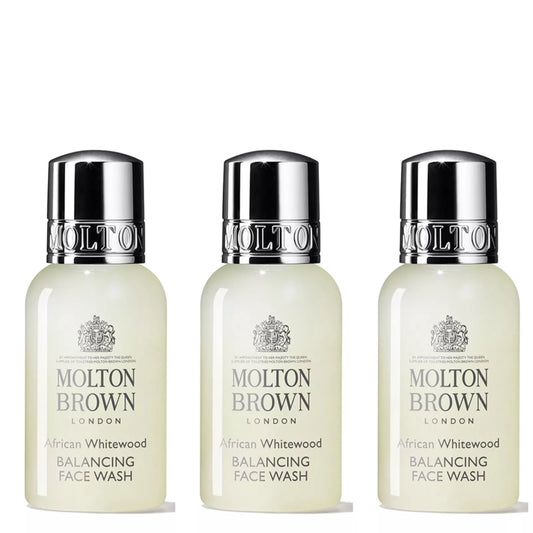 Molton Brown African Whitewood Balancing Face Wash 30ml Set of 3