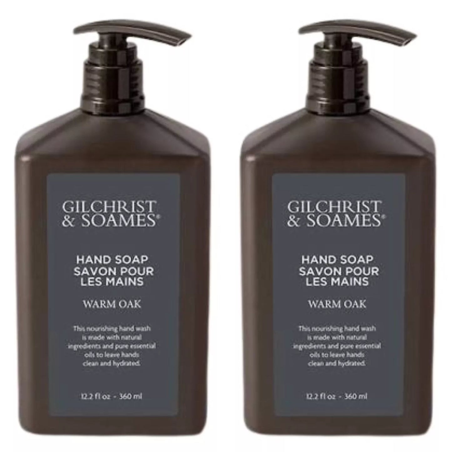 Gilchrist & Soames Warm Oak Hand Wash 12oz Set of 2 New