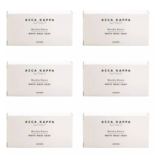 Acca Kappa White Moss Bar Soap 50g Set of 6 Brand New