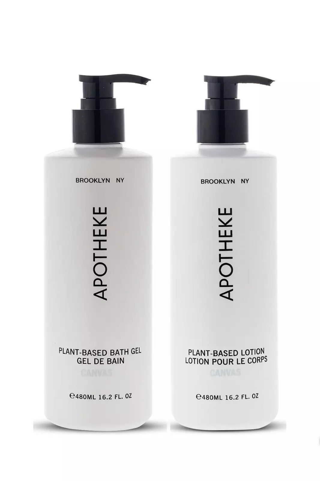 Apotheke Canvas Shower Gel & Body Lotion Set 480ml Plant Based New